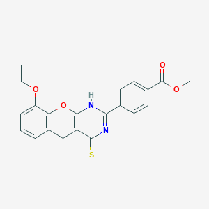 methyl 4-{9-ethoxy-4-sulfanylidene-3H,4H,5H-chromeno[2,3-d]pyrimidin-2-yl}benzoate