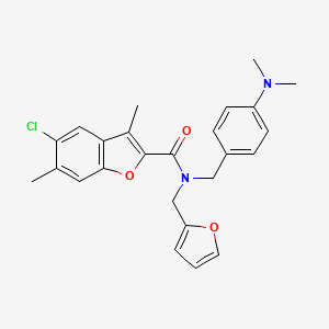 5-chloro-N-[4-(dimethylamino)benzyl]-N-(furan-2-ylmethyl)-3,6-dimethyl-1-benzofuran-2-carboxamide