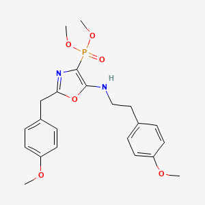 molecular formula C22H27N2O6P B11415301 Dimethyl [2-(4-methoxybenzyl)-5-{[2-(4-methoxyphenyl)ethyl]amino}-1,3-oxazol-4-yl]phosphonate 