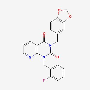 3-[(2H-1,3-benzodioxol-5-yl)methyl]-1-[(2-fluorophenyl)methyl]-1H,2H,3H,4H-pyrido[2,3-d]pyrimidine-2,4-dione