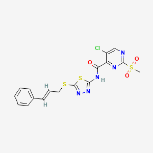 5-chloro-2-(methylsulfonyl)-N-(5-{[(2E)-3-phenylprop-2-en-1-yl]sulfanyl}-1,3,4-thiadiazol-2-yl)pyrimidine-4-carboxamide