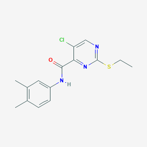 molecular formula C15H16ClN3OS B11415314 5-chloro-N-(3,4-dimethylphenyl)-2-(ethylsulfanyl)pyrimidine-4-carboxamide 