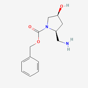 molecular formula C13H18N2O3 B1141533 (2S,4S)-benzyl 2-(aminomethyl)-4-hydroxypyrrolidine-1-carboxylate CAS No. 1253791-74-0