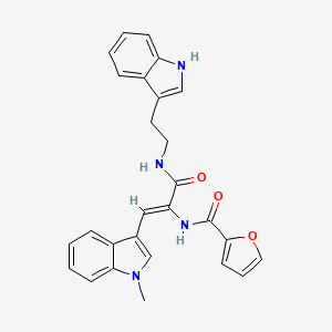 molecular formula C27H24N4O3 B11415339 N-[(1Z)-3-{[2-(1H-indol-3-yl)ethyl]amino}-1-(1-methyl-1H-indol-3-yl)-3-oxoprop-1-en-2-yl]furan-2-carboxamide 