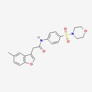 molecular formula C21H22N2O5S B11415348 2-(5-methyl-1-benzofuran-3-yl)-N-[4-(morpholin-4-ylsulfonyl)phenyl]acetamide 