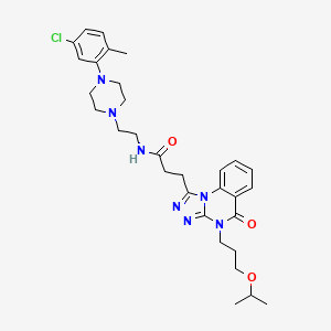 molecular formula C31H40ClN7O3 B11415362 N-{2-[4-(5-chloro-2-methylphenyl)piperazin-1-yl]ethyl}-3-{5-oxo-4-[3-(propan-2-yloxy)propyl]-4H,5H-[1,2,4]triazolo[4,3-a]quinazolin-1-yl}propanamide 