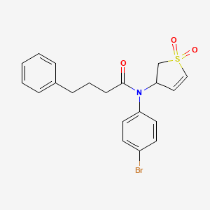 molecular formula C20H20BrNO3S B11415366 N-(4-bromophenyl)-N-(1,1-dioxido-2,3-dihydrothiophen-3-yl)-4-phenylbutanamide 