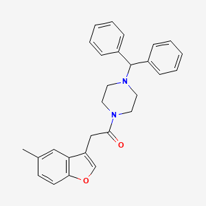 1-[4-(Diphenylmethyl)piperazin-1-yl]-2-(5-methyl-1-benzofuran-3-yl)ethanone