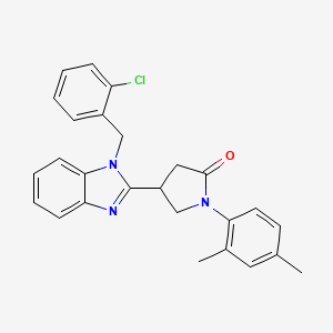 molecular formula C26H24ClN3O B11415383 4-[1-(2-chlorobenzyl)-1H-benzimidazol-2-yl]-1-(2,4-dimethylphenyl)pyrrolidin-2-one 