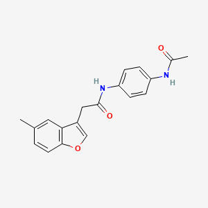 molecular formula C19H18N2O3 B11415388 N-[4-(acetylamino)phenyl]-2-(5-methyl-1-benzofuran-3-yl)acetamide 