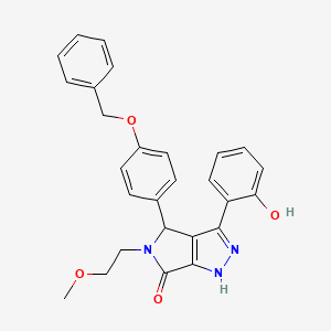 4-[4-(benzyloxy)phenyl]-3-(2-hydroxyphenyl)-5-(2-methoxyethyl)-4,5-dihydropyrrolo[3,4-c]pyrazol-6(1H)-one