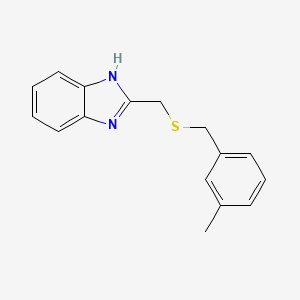 molecular formula C16H16N2S B11415395 2-{[(3-methylbenzyl)sulfanyl]methyl}-1H-benzimidazole 