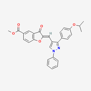 methyl (2Z)-3-oxo-2-({1-phenyl-3-[4-(propan-2-yloxy)phenyl]-1H-pyrazol-4-yl}methylidene)-2,3-dihydro-1-benzofuran-5-carboxylate