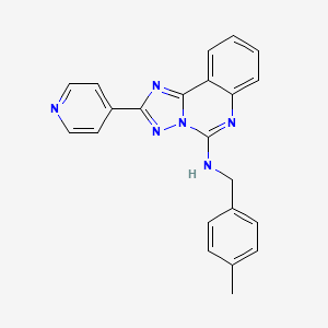 molecular formula C22H18N6 B11415424 N-[(4-Methylphenyl)methyl]-2-(pyridin-4-YL)-[1,2,4]triazolo[1,5-C]quinazolin-5-amine 