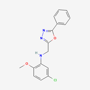 5-chloro-2-methoxy-N-[(5-phenyl-1,3,4-oxadiazol-2-yl)methyl]aniline