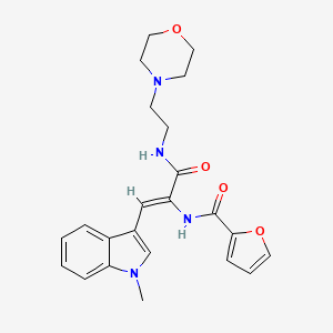 molecular formula C23H26N4O4 B11415445 N-[(1Z)-1-(1-methyl-1H-indol-3-yl)-3-{[2-(morpholin-4-yl)ethyl]amino}-3-oxoprop-1-en-2-yl]furan-2-carboxamide 