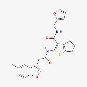 molecular formula C24H22N2O4S B11415457 N-(furan-2-ylmethyl)-2-{[(5-methyl-1-benzofuran-3-yl)acetyl]amino}-5,6-dihydro-4H-cyclopenta[b]thiophene-3-carboxamide 