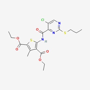 Diethyl 5-({[5-chloro-2-(propylsulfanyl)pyrimidin-4-yl]carbonyl}amino)-3-methylthiophene-2,4-dicarboxylate