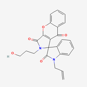 2-(3-hydroxypropyl)-1'-(prop-2-en-1-yl)-2H-spiro[chromeno[2,3-c]pyrrole-1,3'-indole]-2',3,9(1'H)-trione