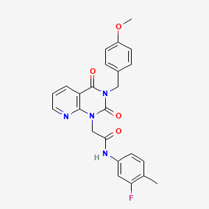 molecular formula C24H21FN4O4 B11415482 N-(3-fluoro-4-methylphenyl)-2-{3-[(4-methoxyphenyl)methyl]-2,4-dioxo-1H,2H,3H,4H-pyrido[2,3-d]pyrimidin-1-yl}acetamide 