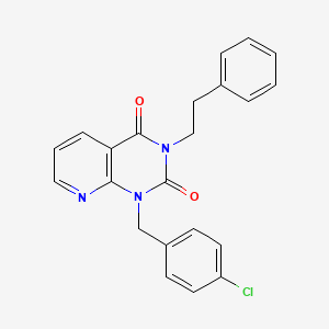 1-[(4-chlorophenyl)methyl]-3-(2-phenylethyl)-1H,2H,3H,4H-pyrido[2,3-d]pyrimidine-2,4-dione