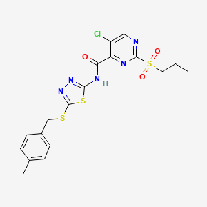 5-chloro-N-{5-[(4-methylbenzyl)sulfanyl]-1,3,4-thiadiazol-2-yl}-2-(propylsulfonyl)pyrimidine-4-carboxamide