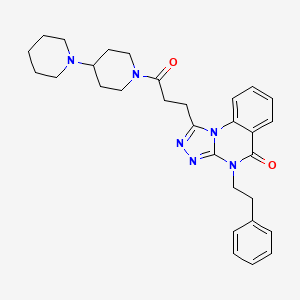 molecular formula C30H36N6O2 B11415547 1-[3-oxo-3-(4-piperidin-1-ylpiperidin-1-yl)propyl]-4-(2-phenylethyl)-[1,2,4]triazolo[4,3-a]quinazolin-5-one 