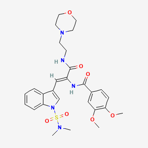 N-[(1Z)-1-[1-(dimethylsulfamoyl)-1H-indol-3-yl]-3-{[2-(morpholin-4-yl)ethyl]amino}-3-oxoprop-1-en-2-yl]-3,4-dimethoxybenzamide