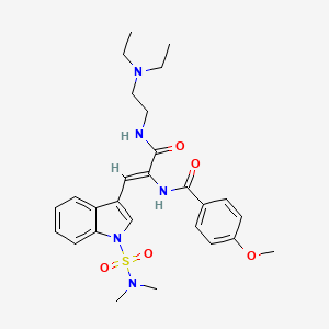 molecular formula C27H35N5O5S B11415562 N-{(1Z)-3-{[2-(diethylamino)ethyl]amino}-1-[1-(dimethylsulfamoyl)-1H-indol-3-yl]-3-oxoprop-1-en-2-yl}-4-methoxybenzamide 