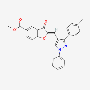 methyl (2Z)-2-{[3-(4-methylphenyl)-1-phenyl-1H-pyrazol-4-yl]methylidene}-3-oxo-2,3-dihydro-1-benzofuran-5-carboxylate