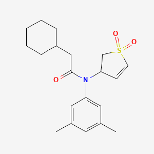 molecular formula C20H27NO3S B11415575 2-cyclohexyl-N-(3,5-dimethylphenyl)-N-(1,1-dioxido-2,3-dihydrothiophen-3-yl)acetamide 