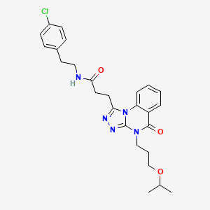 N-[2-(4-chlorophenyl)ethyl]-3-{5-oxo-4-[3-(propan-2-yloxy)propyl]-4H,5H-[1,2,4]triazolo[4,3-a]quinazolin-1-yl}propanamide