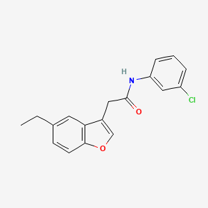 molecular formula C18H16ClNO2 B11415587 N-(3-chlorophenyl)-2-(5-ethyl-1-benzofuran-3-yl)acetamide 