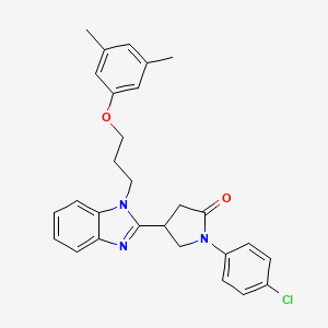 1-(4-chlorophenyl)-4-{1-[3-(3,5-dimethylphenoxy)propyl]-1H-benzimidazol-2-yl}pyrrolidin-2-one