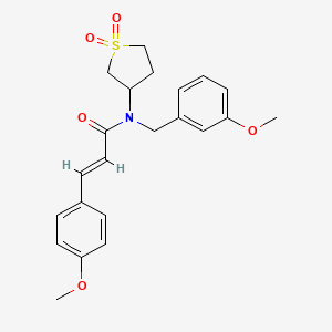 molecular formula C22H25NO5S B11415616 (2E)-N-(1,1-dioxidotetrahydrothiophen-3-yl)-N-(3-methoxybenzyl)-3-(4-methoxyphenyl)prop-2-enamide 