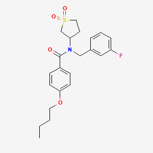 molecular formula C22H26FNO4S B11415617 4-butoxy-N-(1,1-dioxidotetrahydrothiophen-3-yl)-N-(3-fluorobenzyl)benzamide 