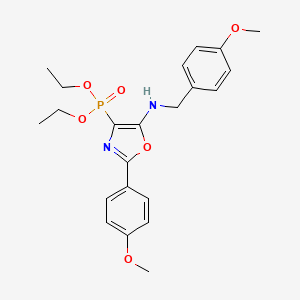 molecular formula C22H27N2O6P B11415638 Diethyl {5-[(4-methoxybenzyl)amino]-2-(4-methoxyphenyl)-1,3-oxazol-4-yl}phosphonate 