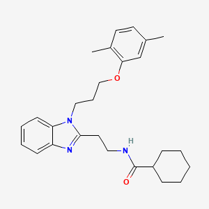 N-(2-{1-[3-(2,5-dimethylphenoxy)propyl]-1H-benzimidazol-2-yl}ethyl)cyclohexanecarboxamide