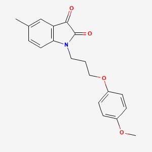 molecular formula C19H19NO4 B11415666 1-[3-(4-methoxyphenoxy)propyl]-5-methyl-1H-indole-2,3-dione 