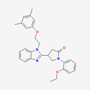 4-{1-[2-(3,5-dimethylphenoxy)ethyl]-1H-benzimidazol-2-yl}-1-(2-ethoxyphenyl)pyrrolidin-2-one