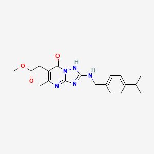 Methyl (7-hydroxy-5-methyl-2-{[4-(propan-2-yl)benzyl]amino}[1,2,4]triazolo[1,5-a]pyrimidin-6-yl)acetate