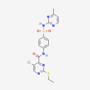 molecular formula C18H17ClN6O3S2 B11415687 5-chloro-2-(ethylsulfanyl)-N-{4-[(4-methylpyrimidin-2-yl)sulfamoyl]phenyl}pyrimidine-4-carboxamide 