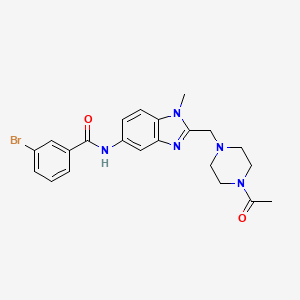 N-{2-[(4-acetylpiperazin-1-yl)methyl]-1-methyl-1H-benzimidazol-5-yl}-3-bromobenzamide