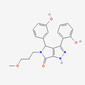 molecular formula C21H21N3O4 B11415701 3-(2-hydroxyphenyl)-4-(3-hydroxyphenyl)-5-(3-methoxypropyl)-4,5-dihydropyrrolo[3,4-c]pyrazol-6(2H)-one 