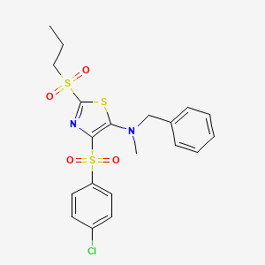 N-benzyl-4-((4-chlorophenyl)sulfonyl)-N-methyl-2-(propylsulfonyl)thiazol-5-amine