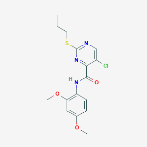 molecular formula C16H18ClN3O3S B11415724 5-chloro-N-(2,4-dimethoxyphenyl)-2-(propylsulfanyl)pyrimidine-4-carboxamide 