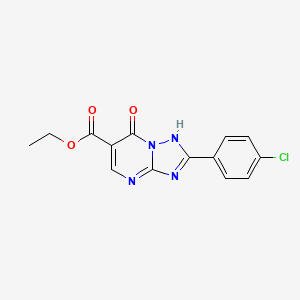 molecular formula C14H11ClN4O3 B11415770 Ethyl 2-(4-chlorophenyl)-7-hydroxy[1,2,4]triazolo[1,5-a]pyrimidine-6-carboxylate 