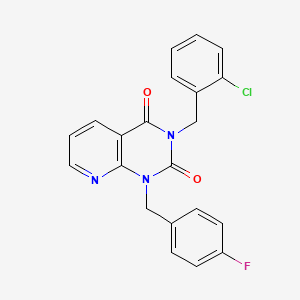 molecular formula C21H15ClFN3O2 B11415783 3-[(2-chlorophenyl)methyl]-1-[(4-fluorophenyl)methyl]-1H,2H,3H,4H-pyrido[2,3-d]pyrimidine-2,4-dione 