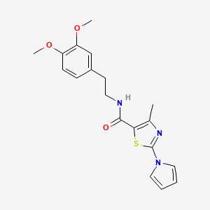 molecular formula C19H21N3O3S B11415793 N-[2-(3,4-dimethoxyphenyl)ethyl]-4-methyl-2-(1H-pyrrol-1-yl)-1,3-thiazole-5-carboxamide 