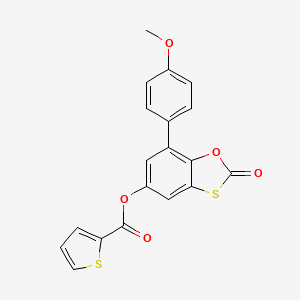 molecular formula C19H12O5S2 B11415810 7-(4-Methoxyphenyl)-2-oxo-1,3-benzoxathiol-5-yl thiophene-2-carboxylate 